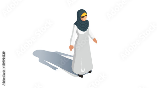 Modest Fashion Hijab Woman Illustration

