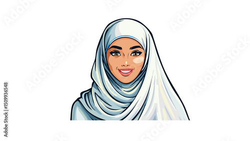 Stylish Muslim Woman with Hijab Vector Image
