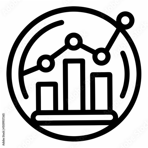 Data analysis outline icon on white background