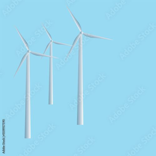 Wind turbines vector design. Wind tower energy concept.