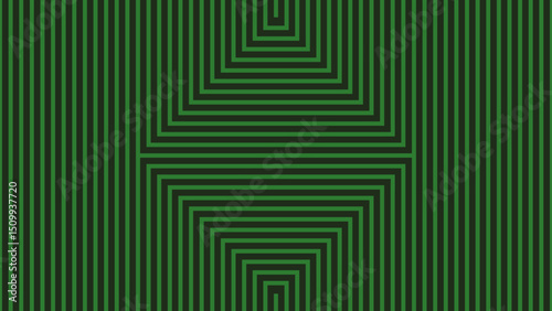 seamless lines and square lines illusion in green.
Vector line art simple square pattern.