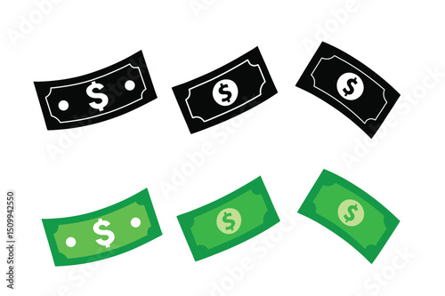 Money Icons Free Vector Illustrations of Cash Bills, Dollar Signs, Financial Symbols, Currency Design Elements for Websites, Apps, and Presentations