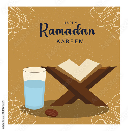 Ramadan Night Scene with Crescent Moon, Star, and Lanterns-07