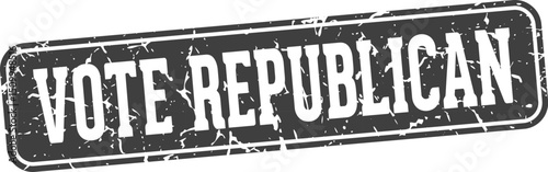 vote republican rectangular sign. vote republican stamp