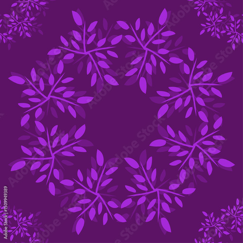 Ornament leaf and flowers seamless patterns