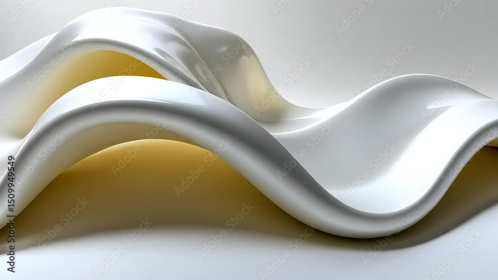Elegant flowing white abstract shape for modern design projects and presentations