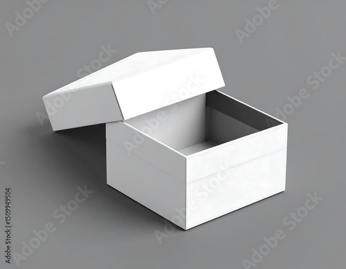 Blank white shoebox open