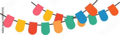 Classic carnival pennant flag garland