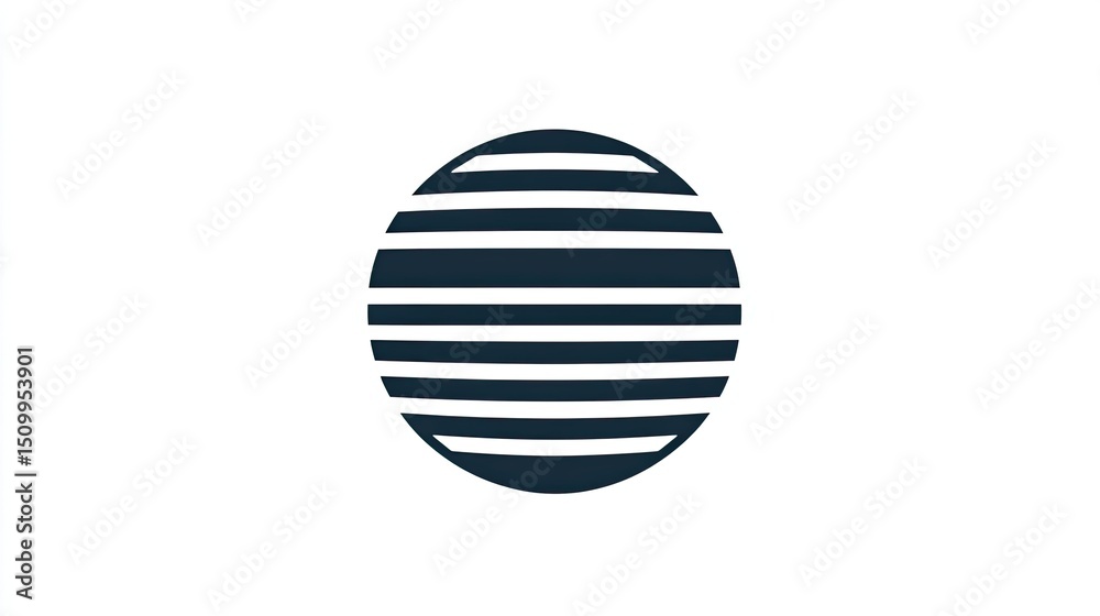 Abstract circular design featuring horizontal stripes in a modern minimalist style, suitable for backgrounds in various creative projects and designs. Abstract circular design featuring horizontal stripes in a modern minimalist style, suitable for backgrounds in various creative projects and designs.
