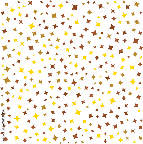 colorful star pattern background. yellow, brown, and gold stars on white. perfect for festive designs, invitations, and digital art creations with a stylish and modern look