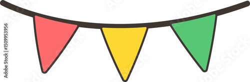 Multicolor triangle bunting for event