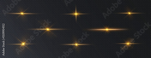 PNG sparkle flare golden halo, sunbeam burst, starlight glimmer, and lens spark for magical, space-inspired, and transparent radiant design compositions.