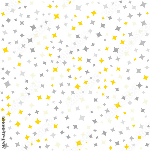 vibrant yellow and gray star pattern on white background. ideal for festive designs, wallpapers, digital art, graphic projects, textures, and decorative creative elements