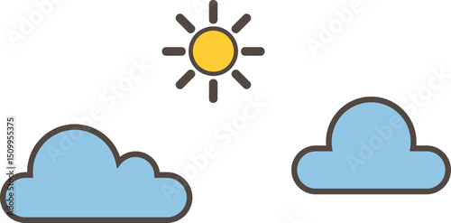 Bright yellow sun cartoon icon