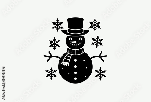 snowman with a scarf