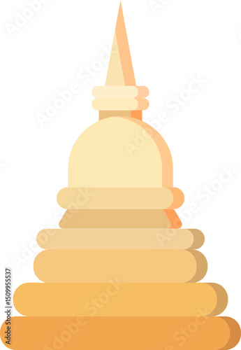 Hand-drawn outline chedi icon