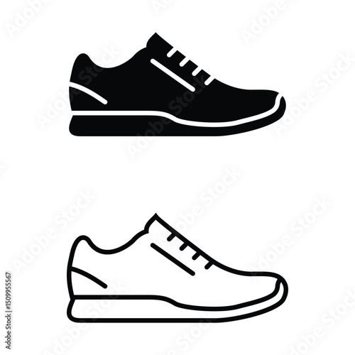 Speed modern running shoe design minimalist athletic fitness icon for fast performance