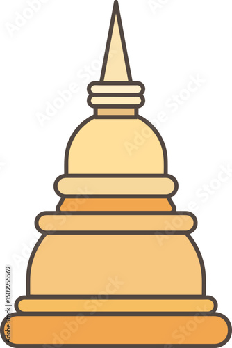 Pagoda with stacked base illustration