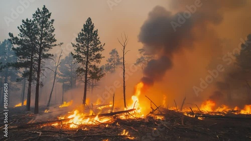 Forest Ablaze: A Landscape of Destruction