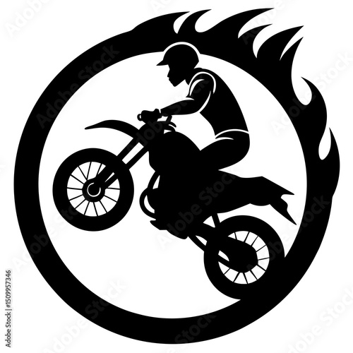 silhouette of a biker