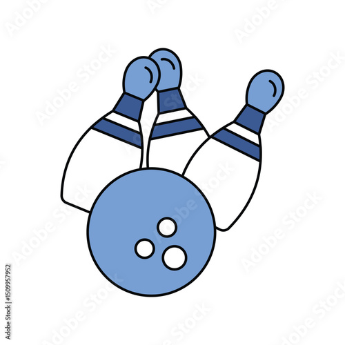 bowling lineal color line icon with white background vector stock illustration