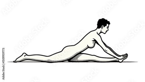 Illustration of a woman doing morning exercises, the concept of fitness and health.