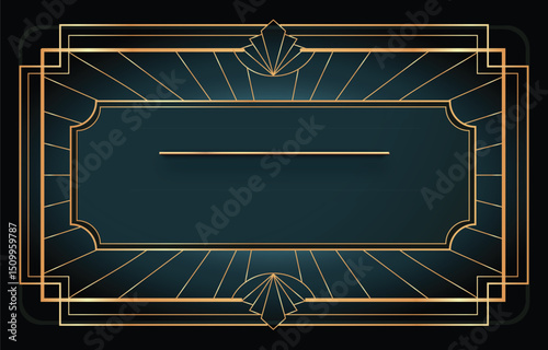 Art deco golden frame design