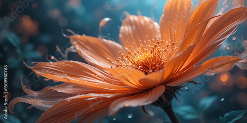 Close-Up of a Glowing Orange Lotus Flower  Nature Photography