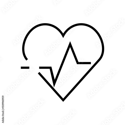 Heartbeat pulse line within a heart shape, symbolizing cardiology, vital signs, and overall heart health. Perfect for medical and wellness designs