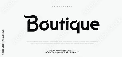 Boutique creative font. Modern abstract digital tech font. Logo creative font, type, technology, movie, digital, music, movie. Fonts and illustration in vector format.