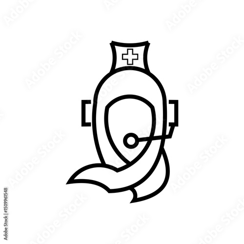 Anesthesia mask icon, symbolizing pain relief, surgery, and medical procedures involving sedation. Ideal for hospital and healthcare industry designs