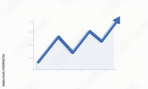 Upward Trend Graph: Growth Chart 3D - Minimalism