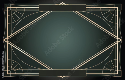 Art deco golden frame design