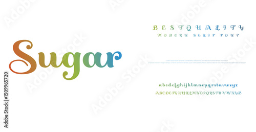 Sugar abstract elegant modern alphabet with urban style template 