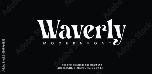 Waverly modern alphabet lowercase font. minimalist typography vector illustration design 