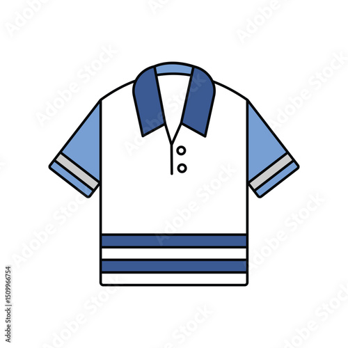 polo lineal color line icon with white background vector stock illustration