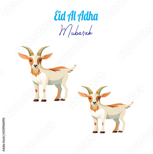 Style Eid Mubarak and  Goat in design 
