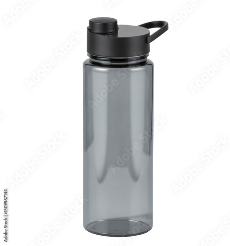 Reusable water bottle with flip lid sharp detail isolated on transparent background  Generative AI