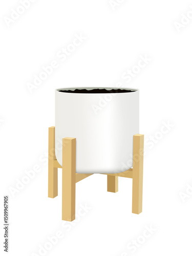Minimalist white pots for decoration