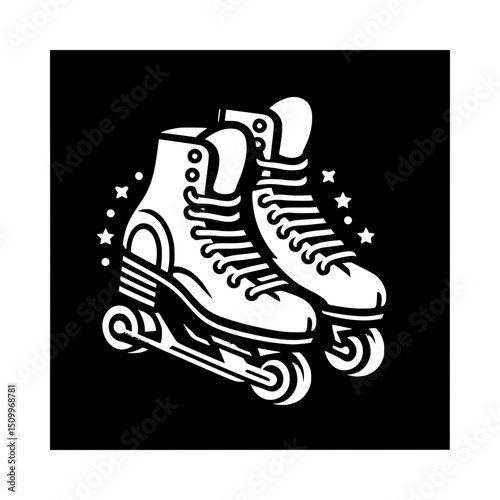 Skates Silhouette Icon Logo Vector