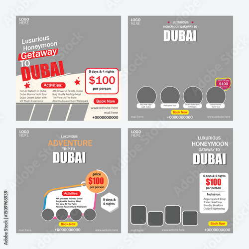 Tour package advertisement design template