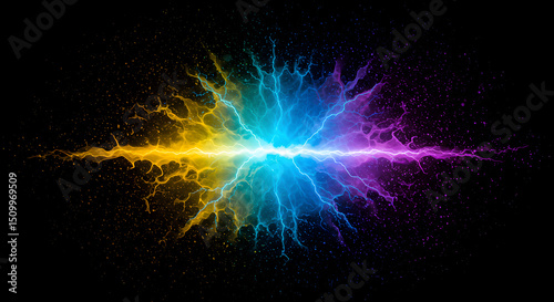 Abstract Lightening Effect in Dark Space Energy Background