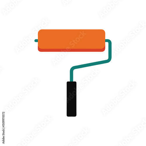 Paint roller brush isolated on white background for home improvement and painting projects