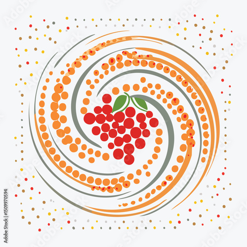 Rowanberry in a Whimsical Scene with Vibrant Swirl Motions All Around.