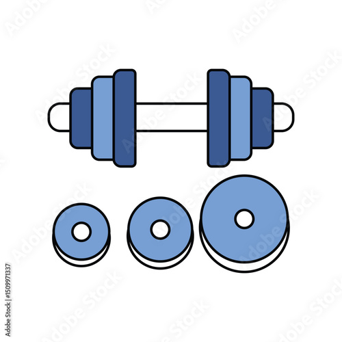 weight lifting lineal color line icon with white background vector stock illustration