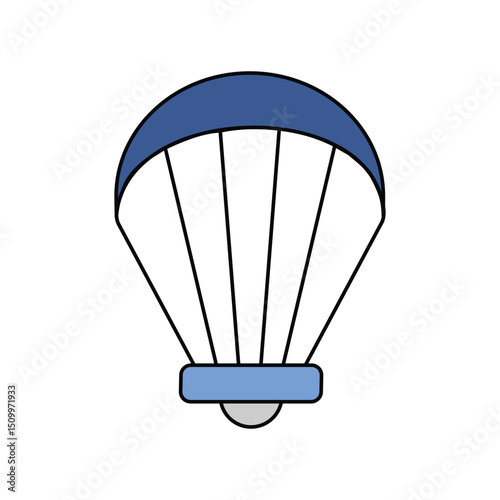 paragliding lineal color line icon with white background vector stock illustration