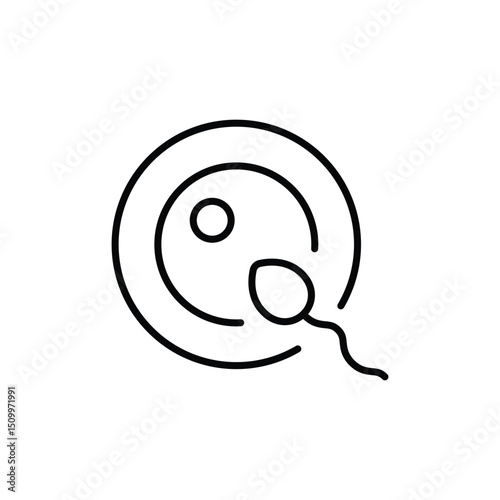 Fertilization icon in line style. For your design, logo. Vector illustration.
