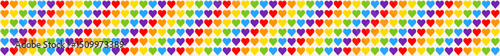 Rainbow Heart Mosaic, diagonal border,seamless vector pattern
