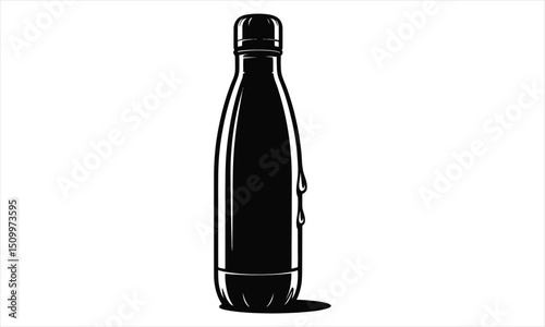 Sleek black insulated water bottle design