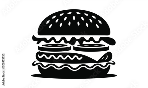 Delicious juicy burger fast food icon